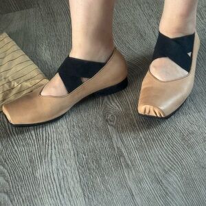 Uma Wang Square-Toe Slip-On Ballerina Shoes
